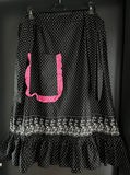 Damen Trachten Dirndl Schürze schwarz-weiß, lila gemustert Länge ca. 85 cm