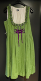 Damen Trachten Dirndl ärmellos Grün, Weiß gepunktet ca. Gr. 42 v. Esmara