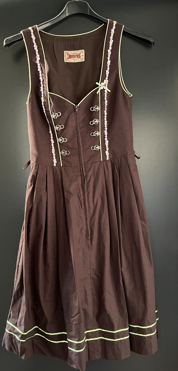 Damen Trachten Dirndl ärmellos braun Gr. 34 v. Stockerpoint
