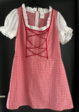 Damen Trachten Dirndl kurzarm Rot-Weiß kariert ca. Gr. 46