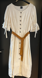 Damen Trachten Dirndl kurzarm Beige mit Gürtel Gr. 40 v. C&A