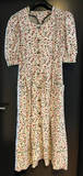 Damen Trachten Dirndl kurzarm Creme, Rot-Grün geblümt Gr. 44