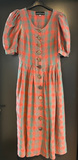 Damen Trachten Dirndl kurzarm Rot, Grün gemustert ca. Gr. 36 v. Berwin & Wolff