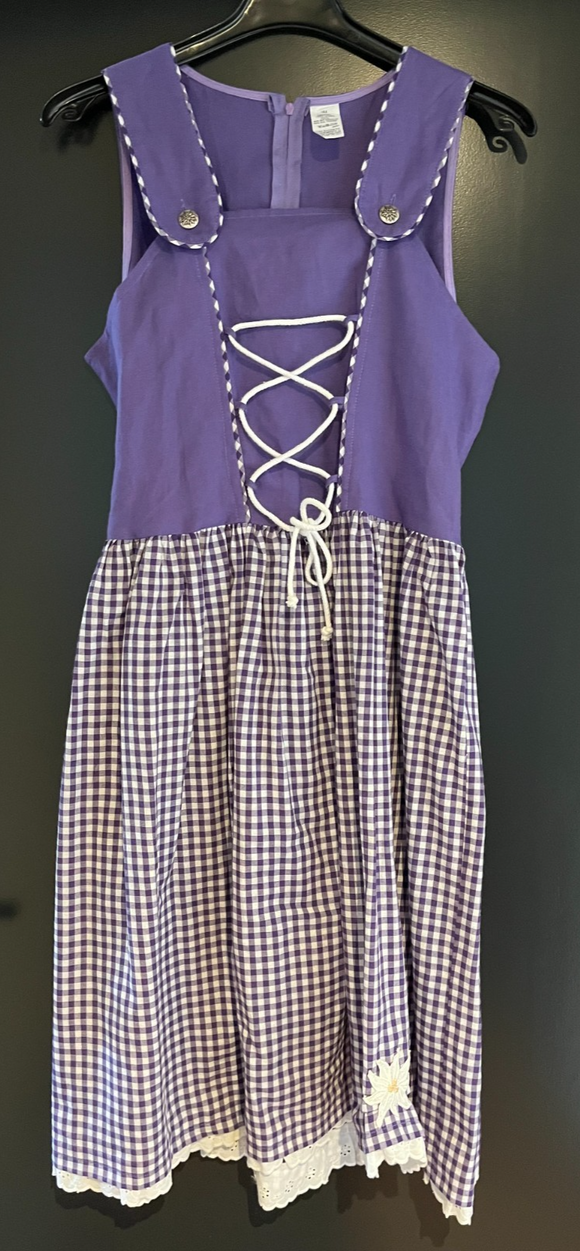 Kinder Trachten Dirndl ärmellos Lila, Weiß gemustert Gr. 164 v. C&A