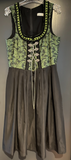 Damen Trachten Dirndl ärmellos Schwarz, Grün gemustert Gr. 42 v. Tramontana