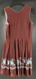 Damen Trachten Dirndl ärmellos braun blaue Stickerei ca. Gr. 38