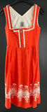 Damen Trachten Dirndl ärmellos Orange/Rot mit Stickerei Gr. 40 v. Huber Dirndl