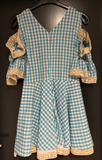 Damen Trachten Dirndl kurzarm schulterfrei Blau-Weiß kariert ca. Gr. 38 v. Lifos