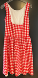 Damen Trachten Dirndl ärmellos Rot-Weiß kariert ca. Gr. 40
