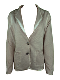 Capuccino Damen Jacke Cardigan Beige/Grau Baumwolle Langarm Gr. 38