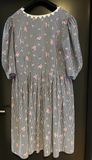 Damen Trachten Dirndl 3/4 Arm Blau, Weiß gestreift ca. Gr. 44