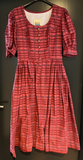 Damen Trachten Dirndl kurzarm Rot gemustert Gr. 40 v. Isola