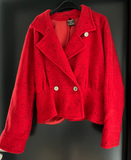 Damen Trachten Janker/Jacke Rot gemustert ca. Gr. 38 v. Klein Petit Paris