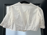Damen Trachten Dirndl Bluse weiß m. Spitzenbesatz ca. Gr. 42