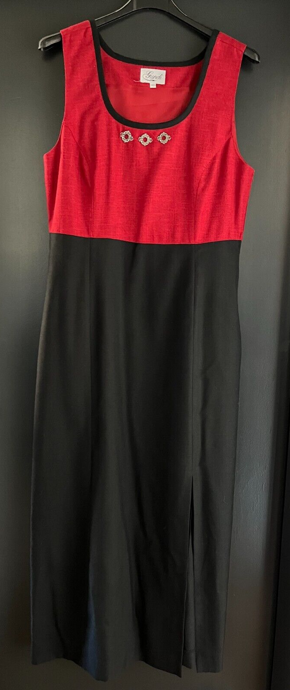 Damen Trachten Dirndl ärmellos Rot Schwarz Gr. 40 v. Gundi