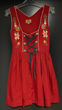 Damen Trachten Dirndl ärmellos Rot mit Stickerei Gr. 36 v. 1886 Alpen Trachten