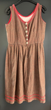 Damen Trachten Dirndl ärmellos braun, rot, grün gemustert ca. Gr. 40
