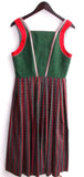 Damen Trachten Dirndl ärmellos Oberteil grün, Rock gestreift Gr. 38 v. Isola