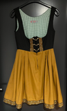 Damen Trachten Dirndl ärmellos Schwarz, Braun gemustert Gr. 40 v. Höck