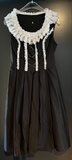 Damen Trachten Dirndl ärmellos Schwarz, weiße Rüschen ca. Gr. 36
