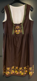 Damen Trachten Dirndl ärmellos Braun mit Stickerei ca. Gr. 46