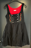 Damen Trachten Dirndl ärmellos Schwarz mit Stickerei Gr. 38 v. Siebenstein