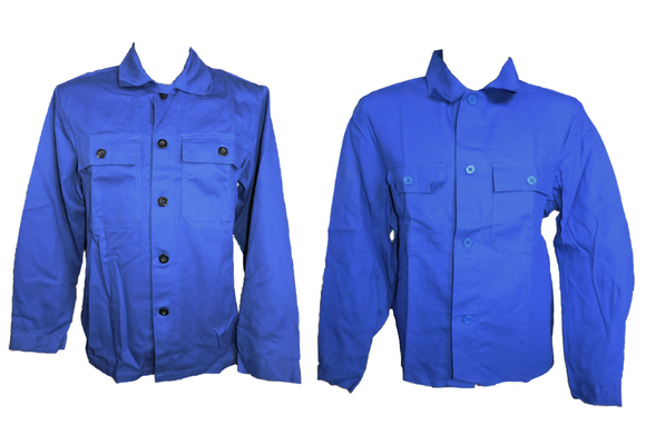 Arbeitsjacke Blau Knöpfe Baumwolle Gr. 48