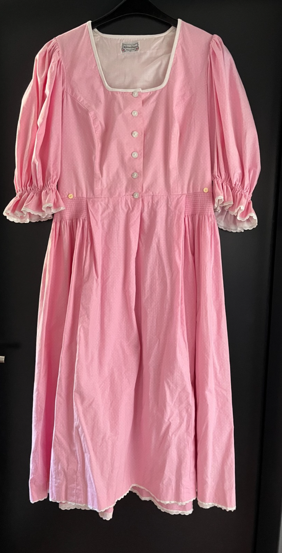 Damen Trachten Dirndl 3/4-Arm rosa, weiß gepunktet ca. Gr. 42 v. Altenerdinger