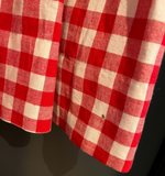 Damen Trachten Dirndl kurzarm Rot-Weiß kariert, Grün ca. Gr. 38