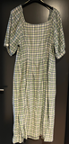 Damen Trachten Dirndl kurzarm Grün, Blau gemustert ca. Gr. 44 v. C&A