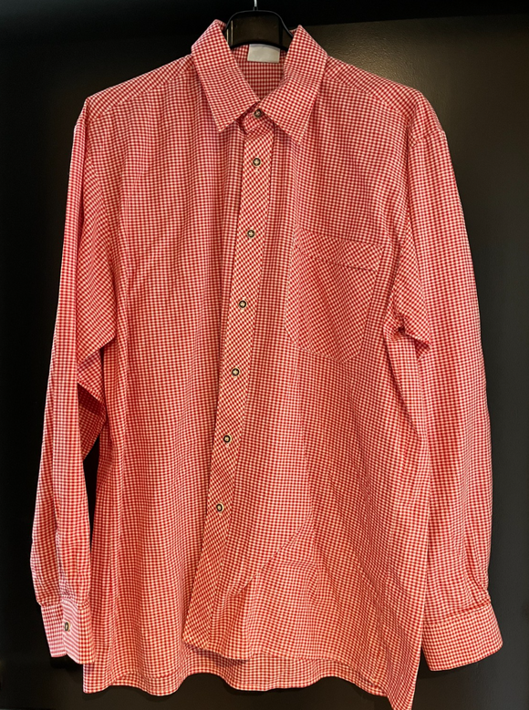 Herren Trachten Hemd langarm Rot-Weiß kariert Gr. 39/40 v. Reit im Winkl Tracht