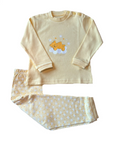Baby Pyjama Schlafanzug Langarm Grün/Weiß, Gelb Gr. 74/80