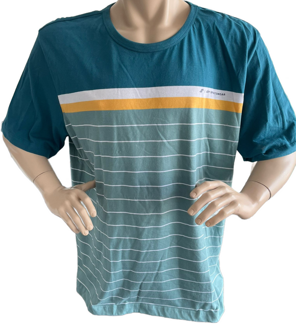 Joy Herren T-Shirt FALK  Kurzarm Fbe lake green stripes   Gr. 50 52 54 56 58