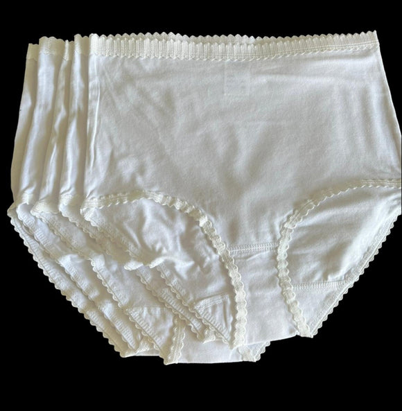Damen Hüftslip 5er Pack Weiß  Gr. 40 42 44 46 48 50 52 54 56
