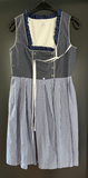 Damen Trachten Dirndl ärmellos blau, weiß gemustert Gr. 40/42 v. Waldschütz