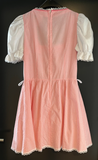 Damen Trachten Dirndl kurzarm Rosa, Weiß gemustert ca. Gr. 38 v. Orlob
