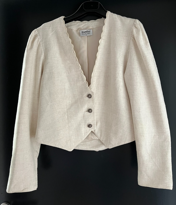 Damen Trachten Janker/Jacke Beige Creme/Beige ca. Gr. 40 v. Meico