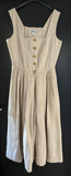 Damen Trachten Dirndl ärmellos Beige/Braun ca. Gr. 36 v. Distler