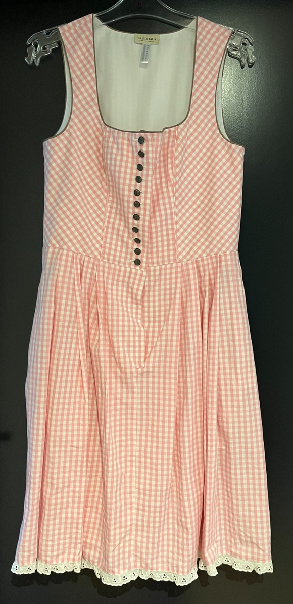 Damen Trachten Dirndl ärmellos Rosa, Weiß kariert ca. Gr. 38 v. C&A
