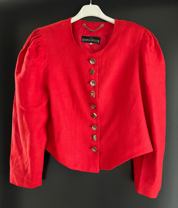 Damen Trachten Janker/Jacke Rot ca. Gr. 38 v. Berwin & Wolff