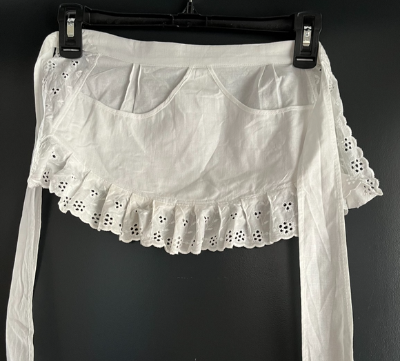 Kinder Trachten Dirndl Schürze mit Tasche weiß Länge ca. 24,5 cm