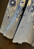 Damen Trachten Dirndl ärmellos Blau mit Stickerei ca. Gr. 36 v. Pawlik