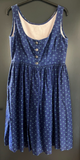 Damen Trachten Dirndl ärmellos Blau grün gemustert ca. Gr. 42