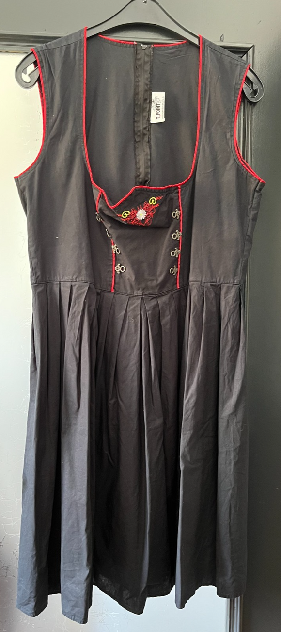 Damen Trachten Dirndl ärmellos Schwarz ca. Gr. 50 v. T-Point
