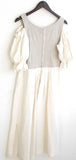 Damen Trachten Kleid Leinen taupe kariert, Rock natur Gr. 42 v. Apart