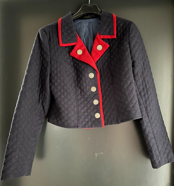 Damen Trachten Janker/Jacke Blau, Rot ca. Gr. 38 v. Chiemseer Trachten