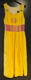 Damen Trachten Dirndl ärmellos Gelb mit Stickerei ca. Gr. 38 v. Reseder