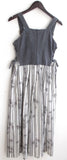 Damen Trachten Kleid ärmellos Leinen grau, Rock gestreift Gr. 38 v. Landhaus