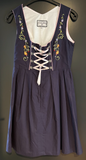 Damen Trachten Dirndl ärmellos Blau mit Stickerei Gr. 38 v. Oscartrachten