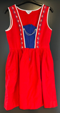 Kinder Trachten Dirndl ärmellos Rot, Blau mit Stickerei ca. Gr. 152
